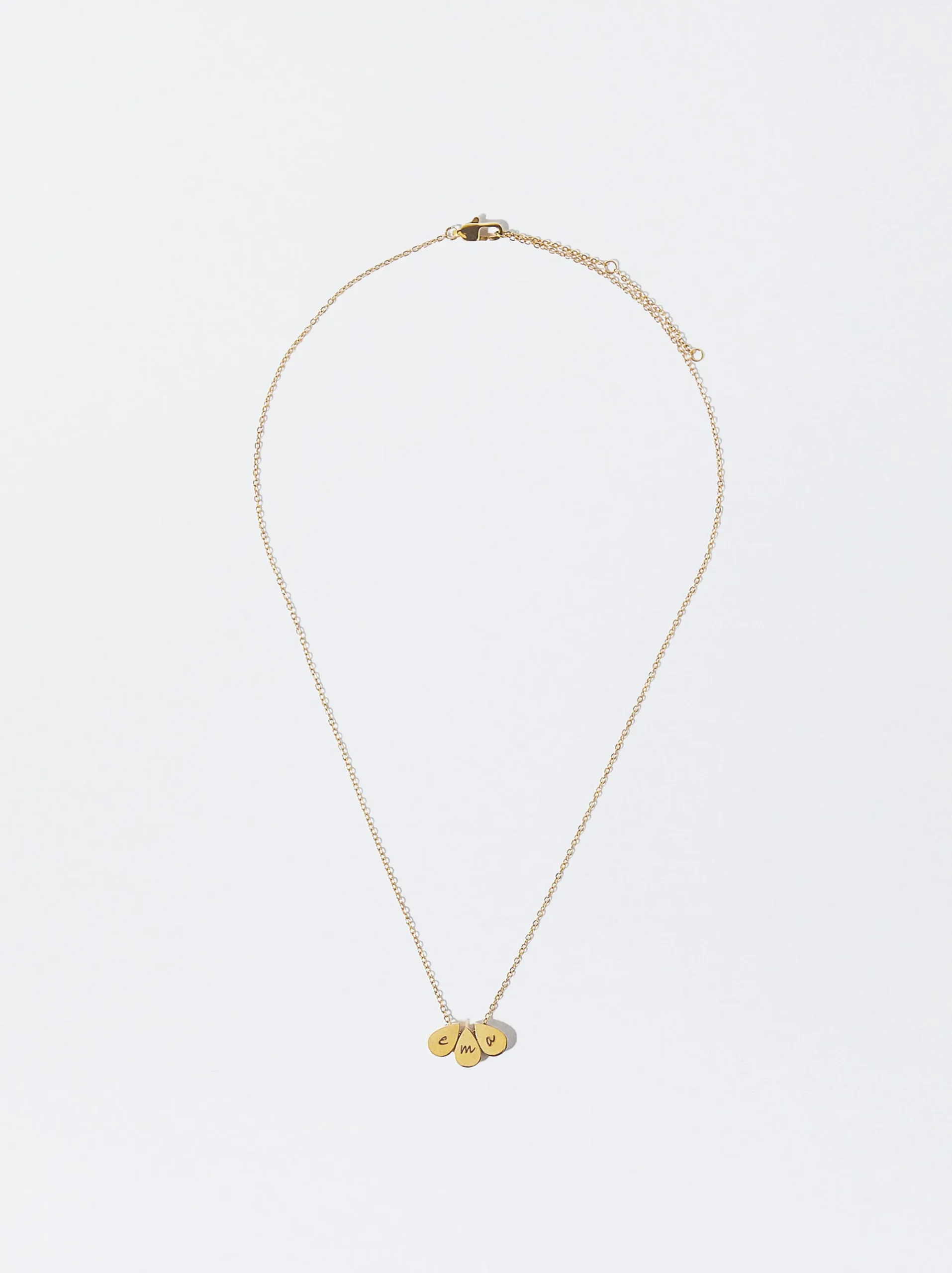 PARFOIS Collar De Acero Con Colgante Personalizable Dorado Best