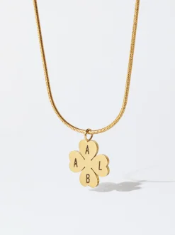 PARFOIS Collar De Acero Con Colgante Personalizable Dorado Discount