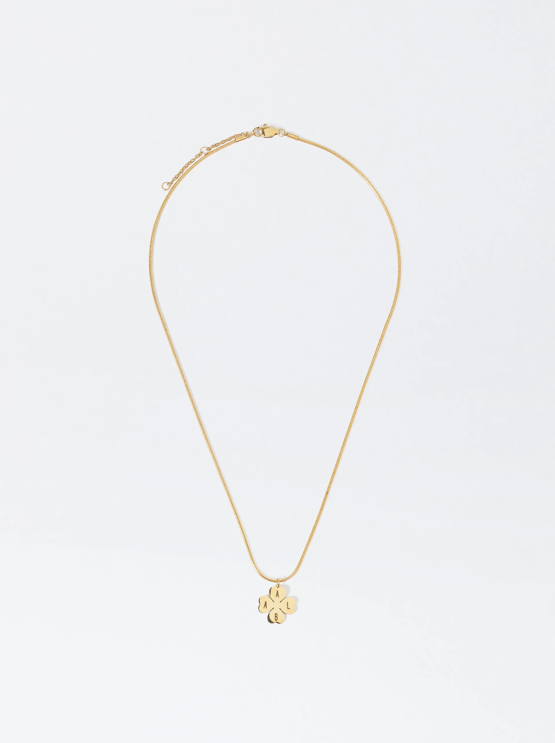PARFOIS Collar De Acero Con Colgante Personalizable Dorado Discount