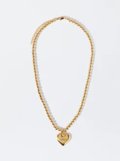 PARFOIS Collar De Acero Corazón Personalizable Dorado Best