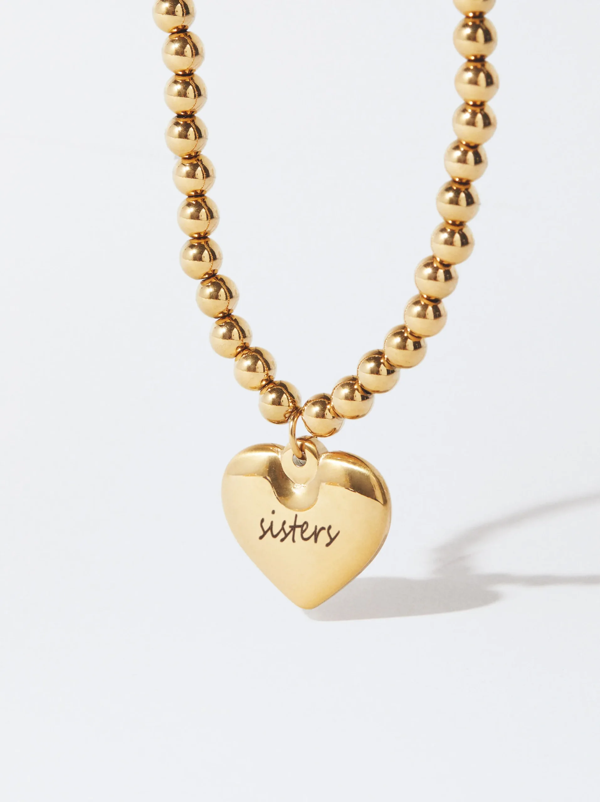 PARFOIS Collar De Acero Corazón Personalizable Dorado Best