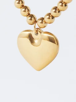 PARFOIS Collar De Acero Corazón Personalizable Dorado Best