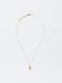 PARFOIS Collar De Acero Con Colgante Personalizable Dorado Sale