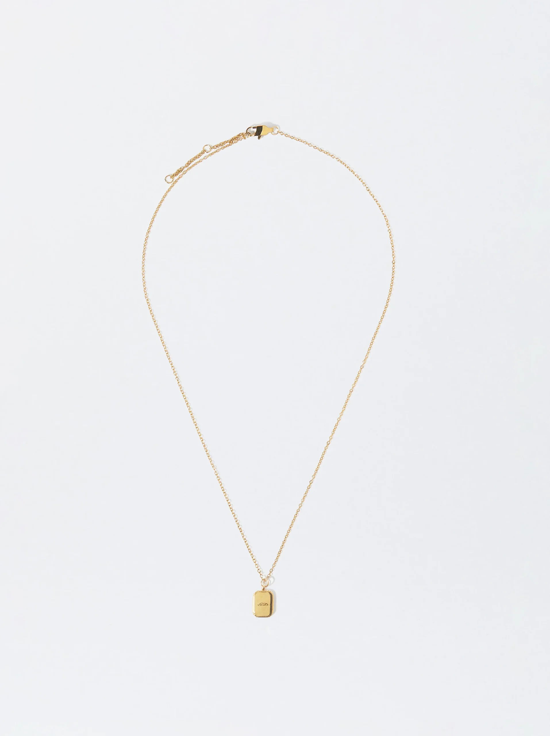 PARFOIS Collar De Acero Con Colgante Personalizable Dorado Sale