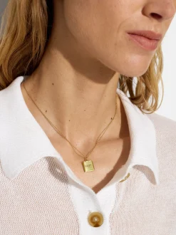 PARFOIS Collar De Acero Con Colgante Personalizable Dorado Hot