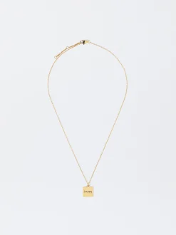 PARFOIS Collar De Acero Con Colgante Personalizable Dorado Hot