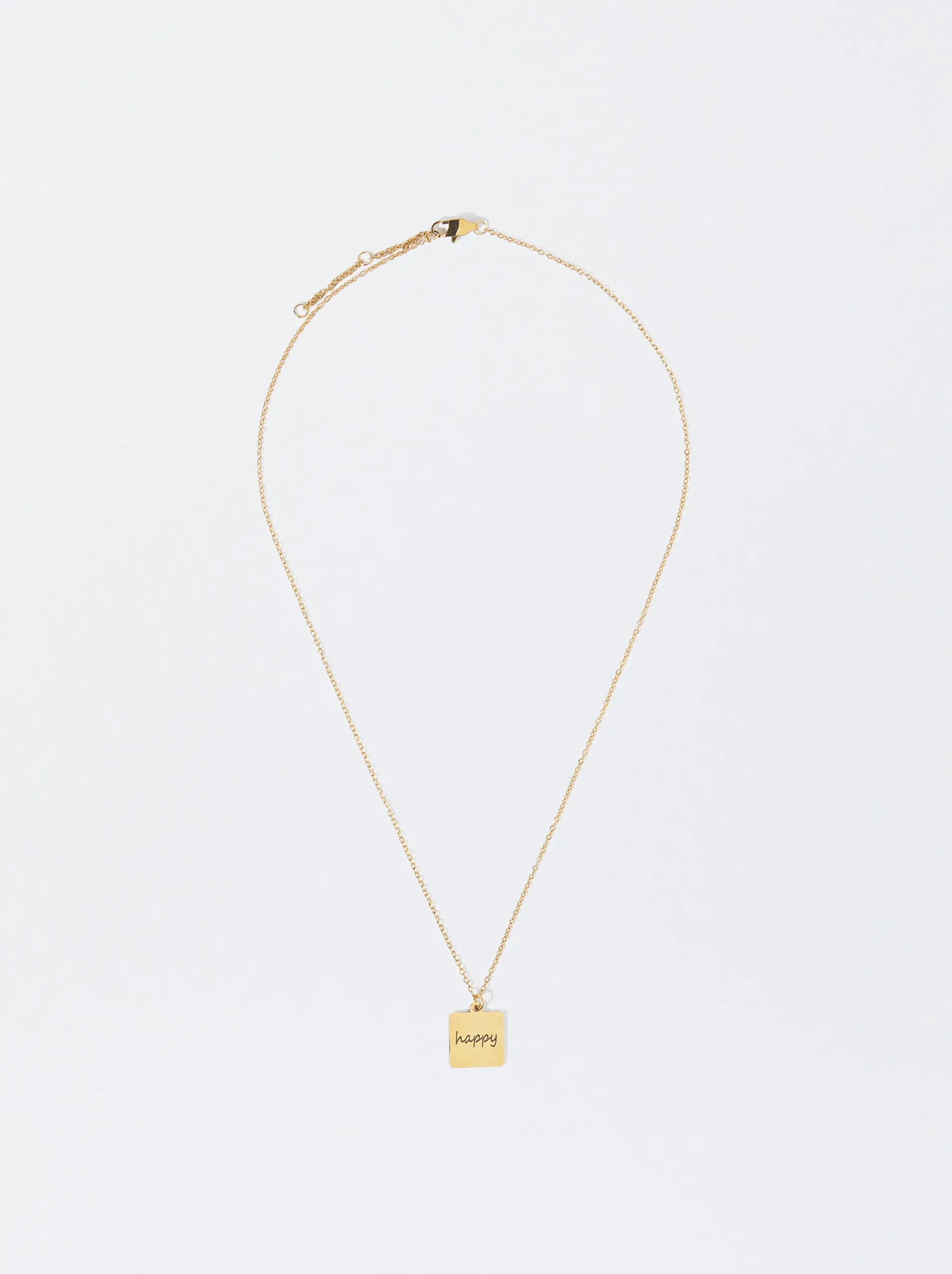 PARFOIS Collar De Acero Con Colgante Personalizable Dorado Hot