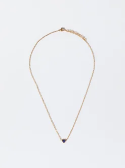PARFOIS Collar De Acero Dorado Coraz&oacute;n Con Circonitas Azul Outlet