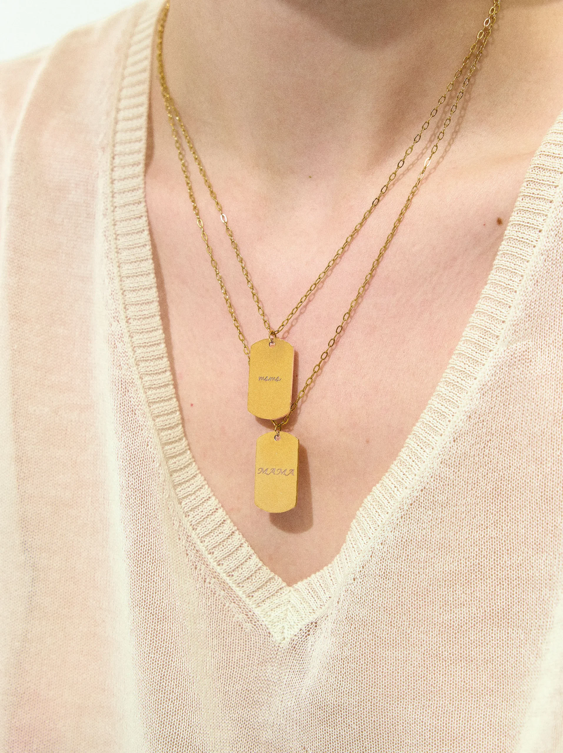 PARFOIS Collar De Acero Con Colgante Personalizable Dorado Best