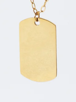 PARFOIS Collar De Acero Con Colgante Personalizable Dorado Best