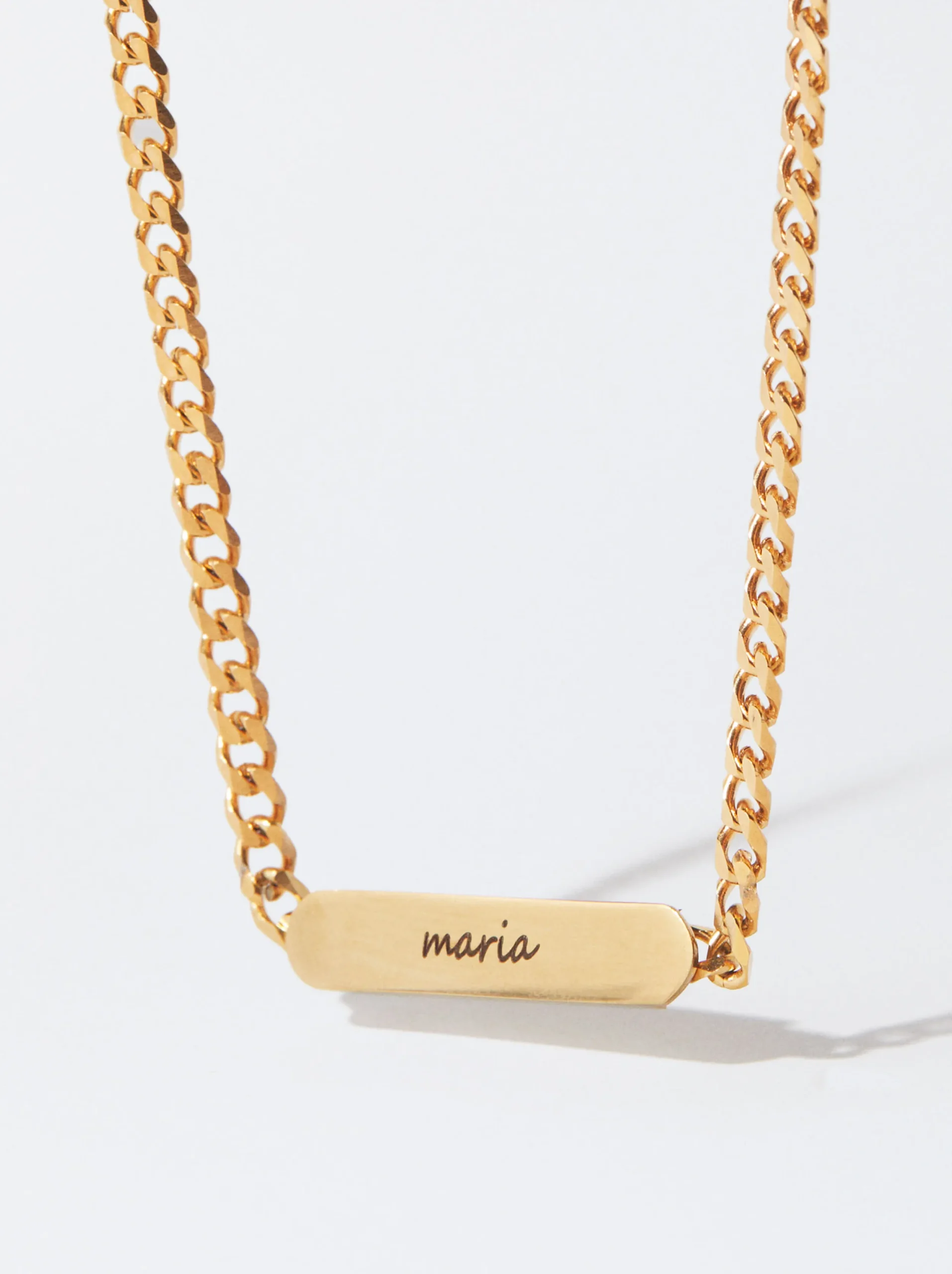 PARFOIS Collar De Acero Personalizable Dorado Discount