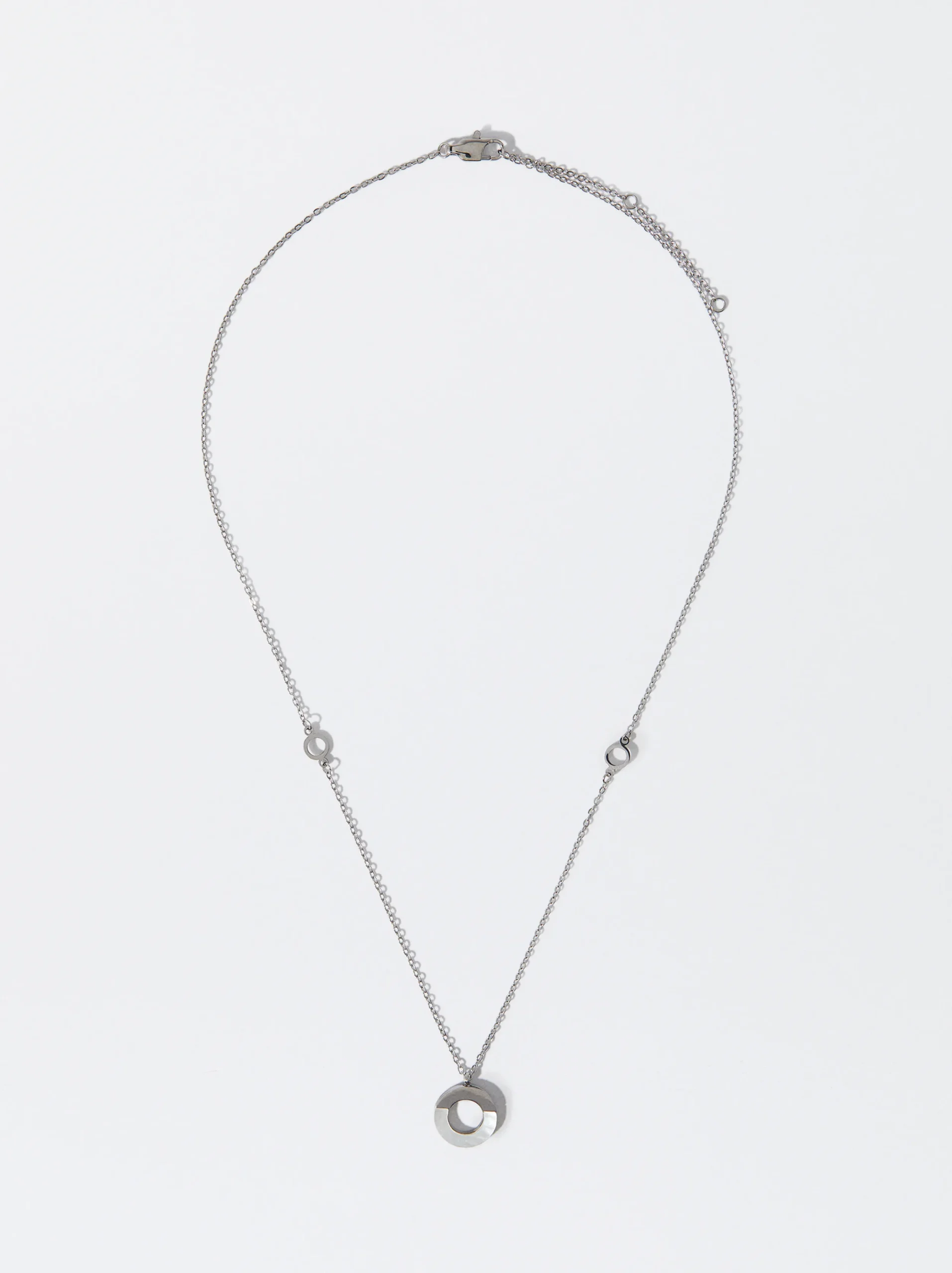 PARFOIS Collar De Acero Plateado Cheap