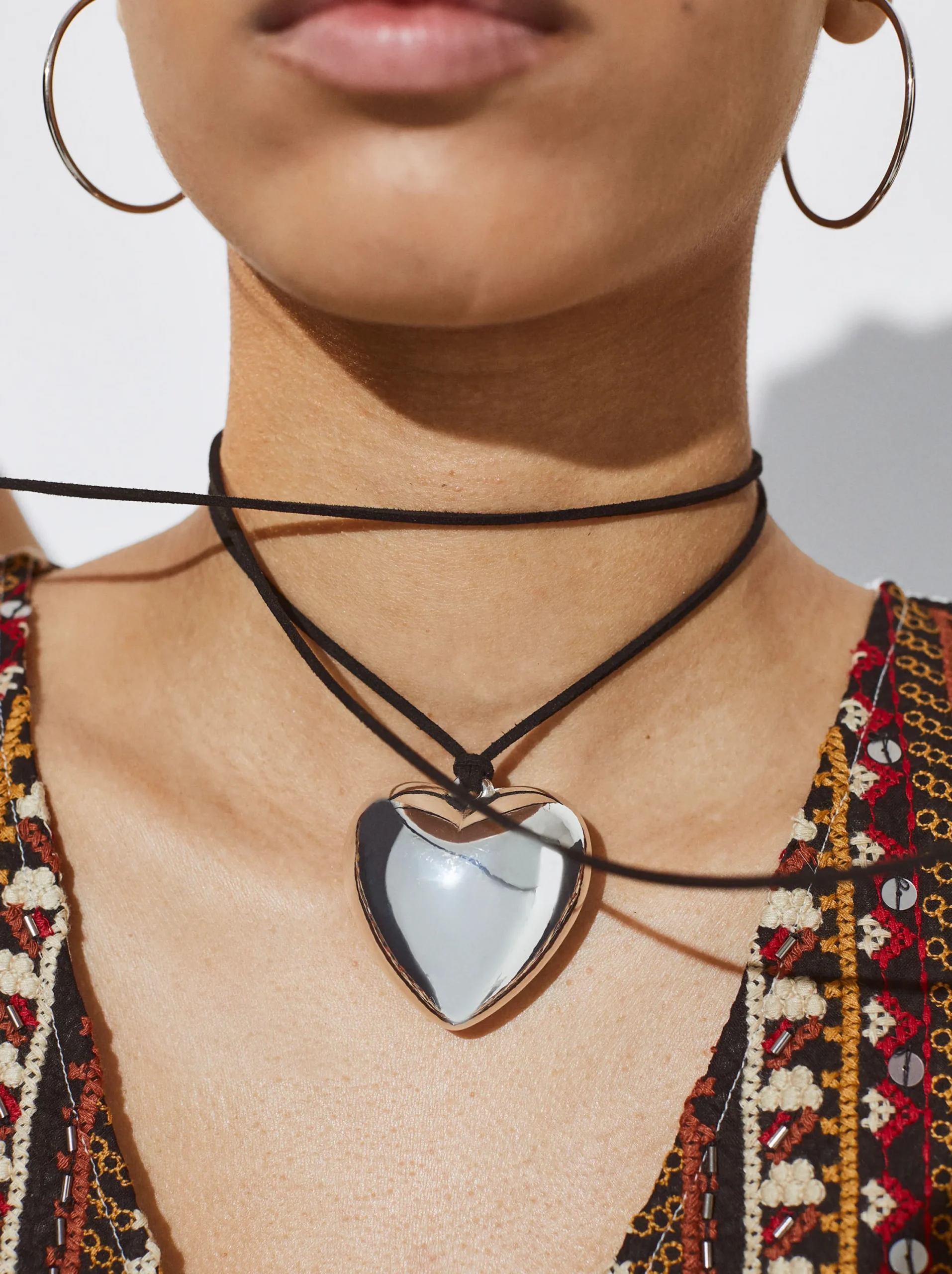 PARFOIS Collar De Cuerda Con Corazón Negro Shop