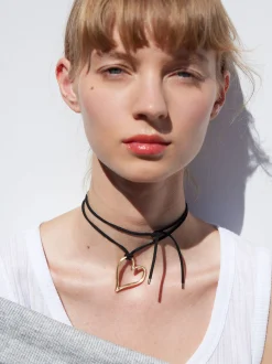PARFOIS Collar De Cuerda Con Corazón Negro Best