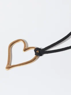 PARFOIS Collar De Cuerda Con Corazón Negro Best