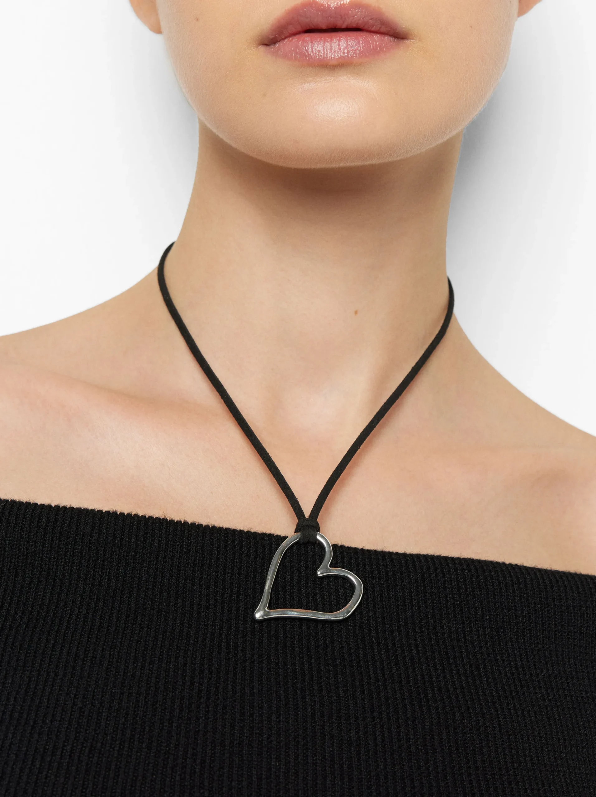 PARFOIS Collar De Cuerda Con Corazón Plateado Online