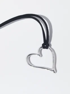 PARFOIS Collar De Cuerda Con Corazón Plateado Online