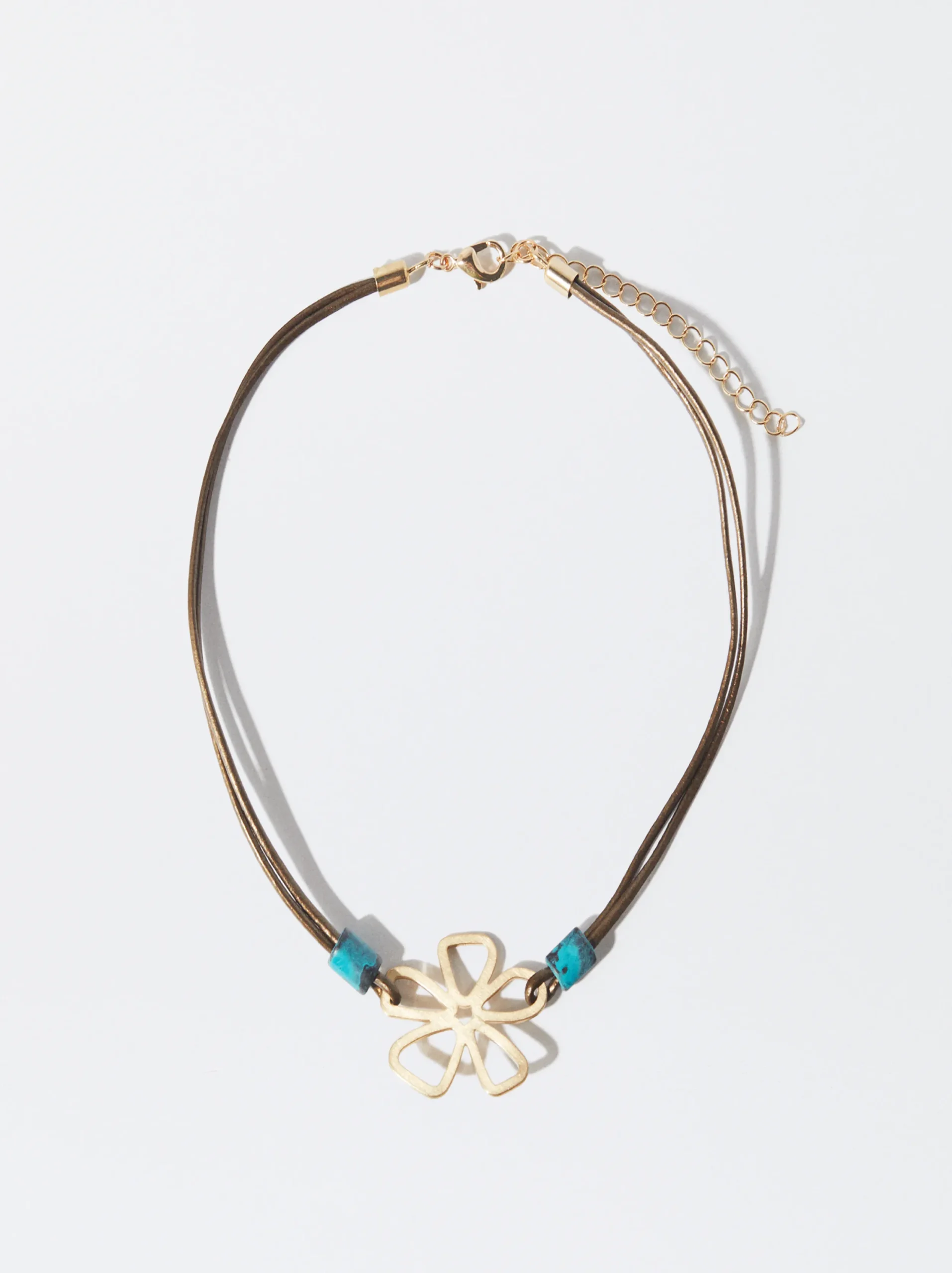 PARFOIS Collar De Piel Y Flores Multicor Best