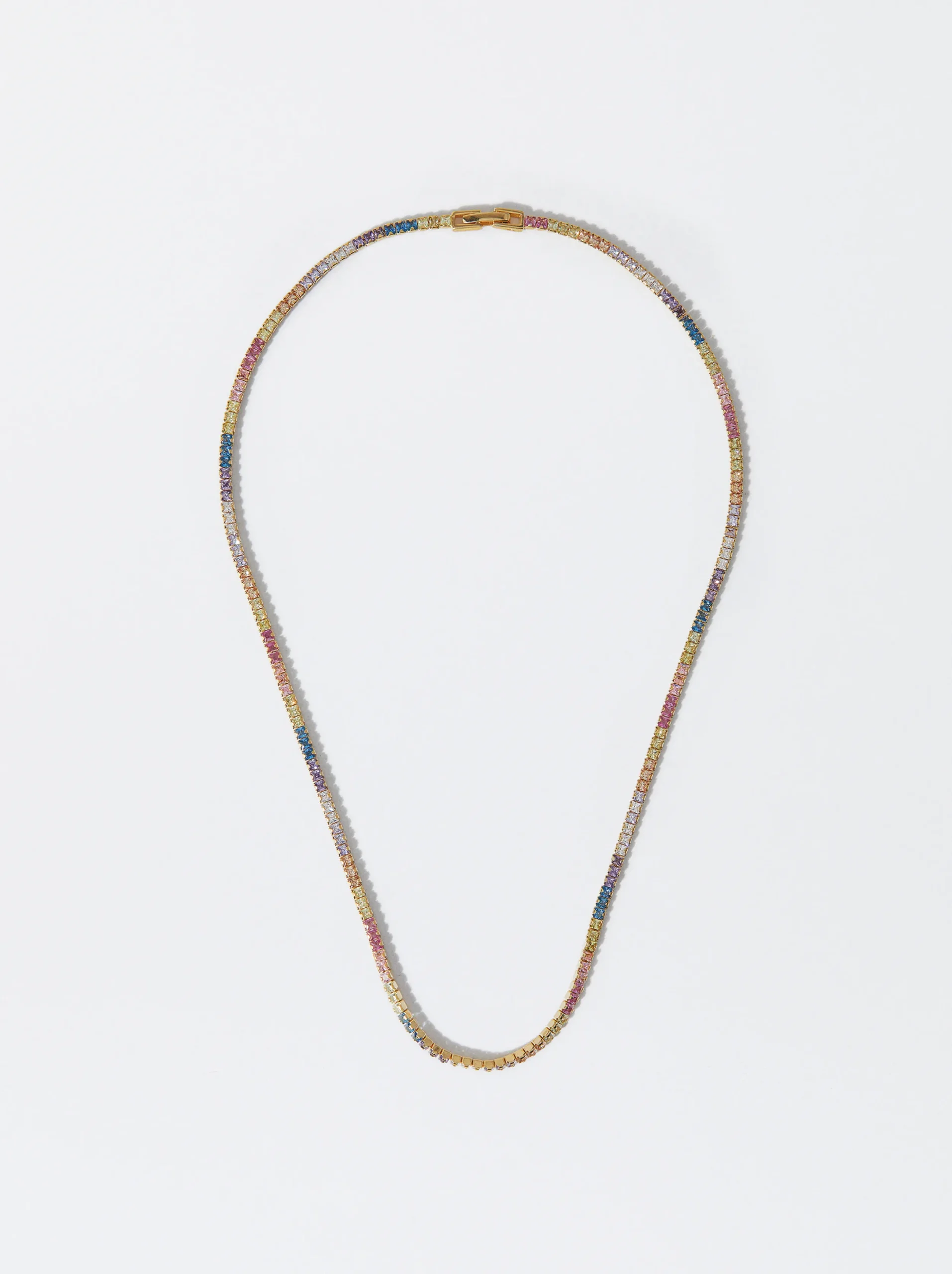 PARFOIS Collar De Plata 925 Con Circonitas Multicor Cheap