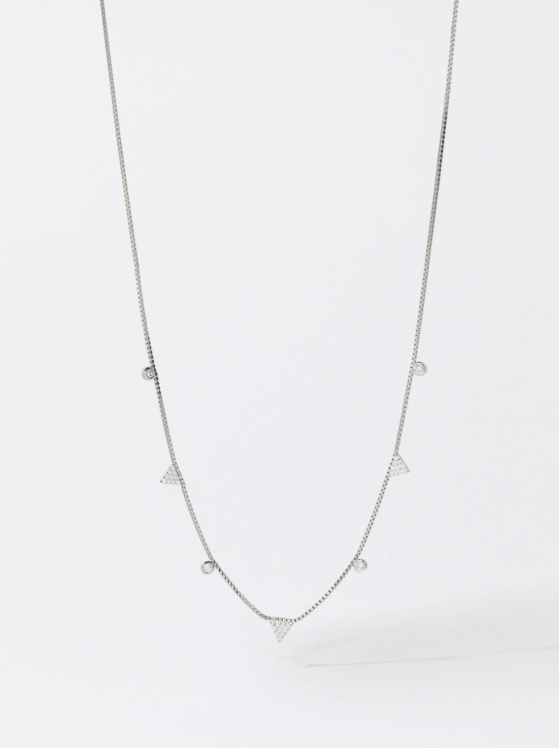 PARFOIS Collar De Plata 925 Con Circonitas Plateado Cheap