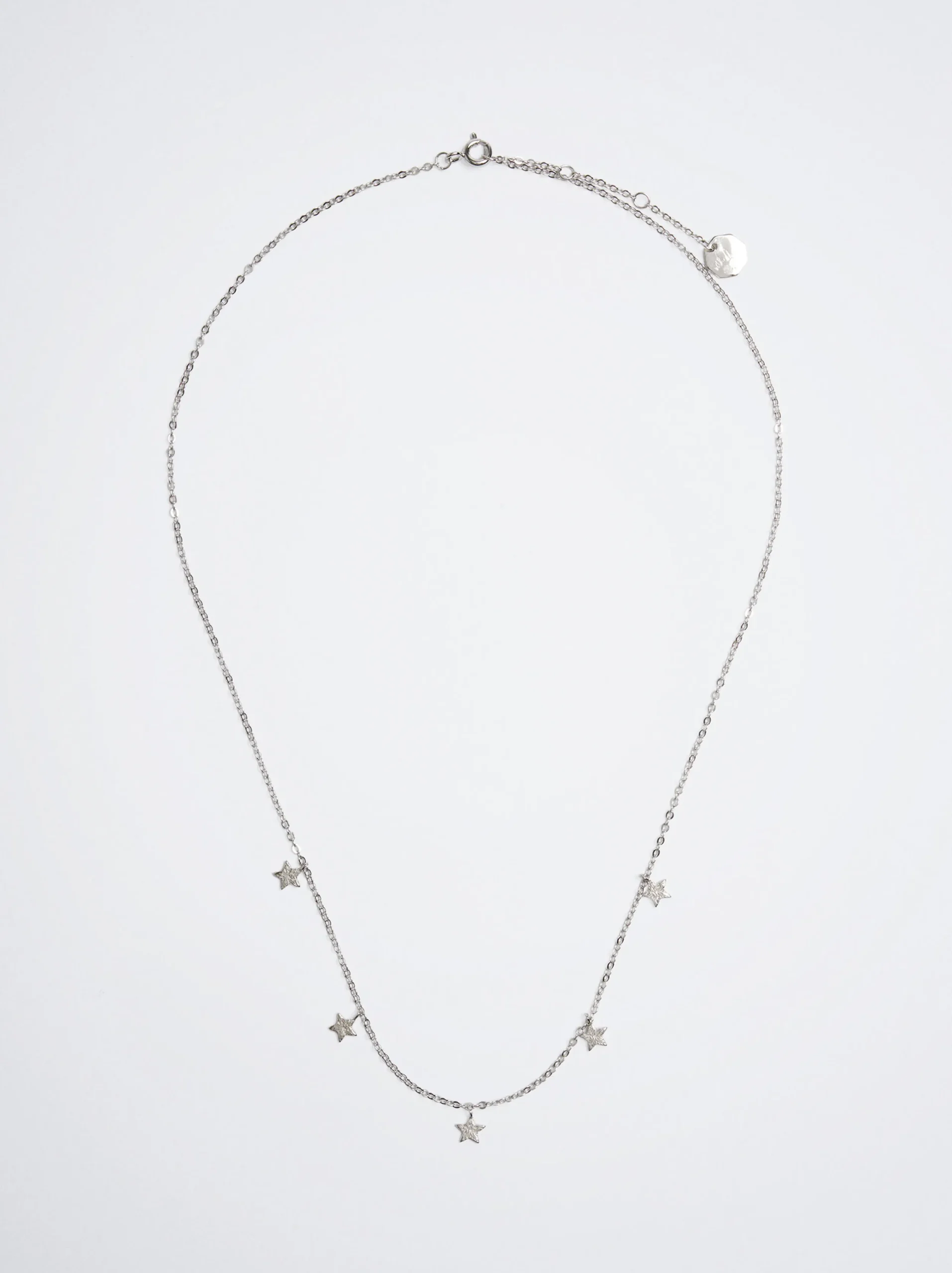 PARFOIS Collar De Plata 925 Con Estrellas Plateado Fashion