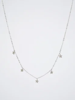 PARFOIS Collar De Plata 925 Con Estrellas Plateado Fashion