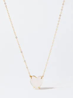 PARFOIS Collar De Plata 925 Con Piedra - Cuarzo do Rosa Store
