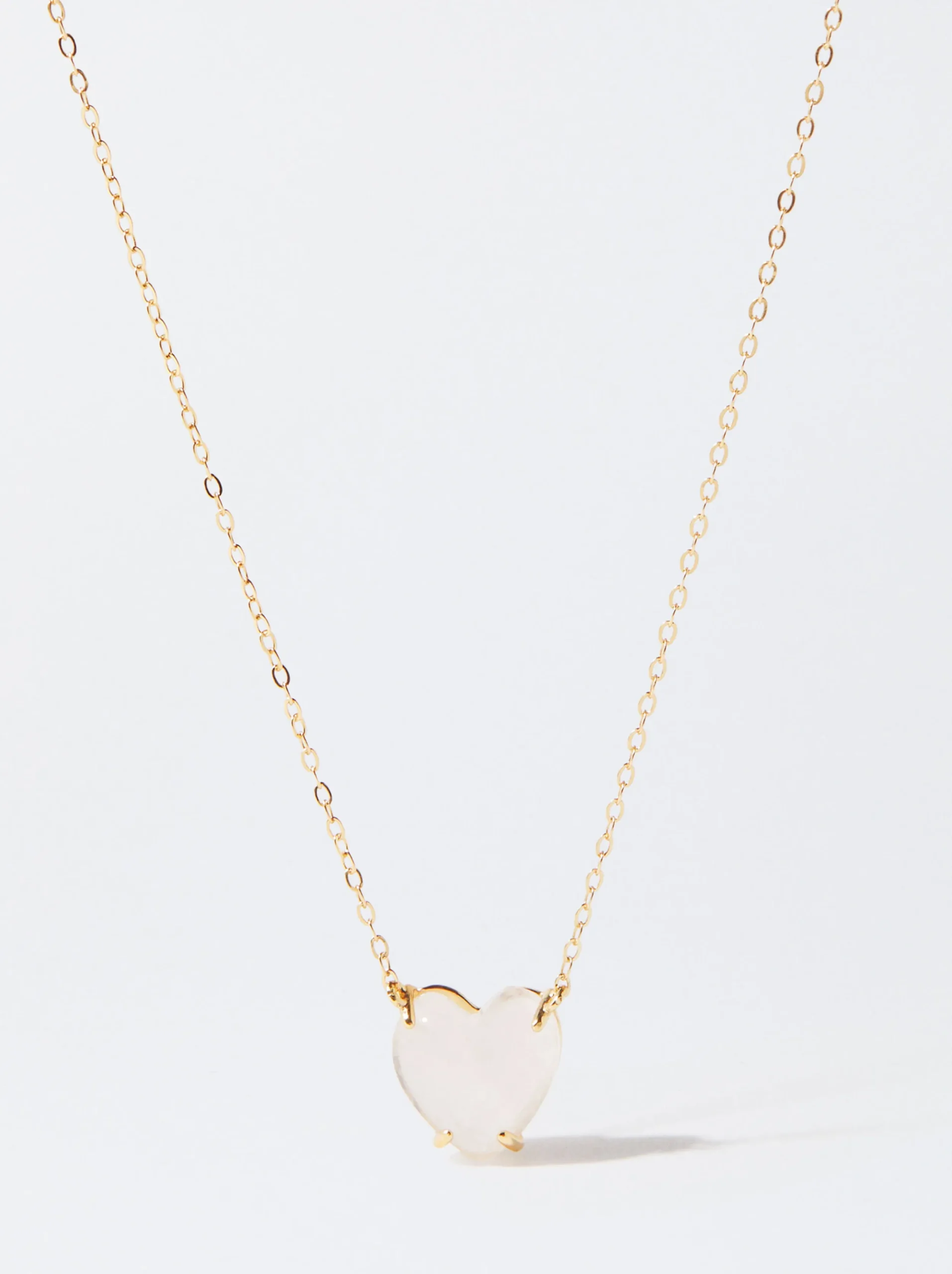 PARFOIS Collar De Plata 925 Con Piedra - Cuarzo do Rosa Store