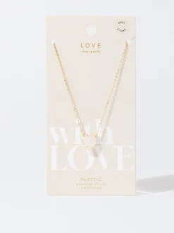 PARFOIS Collar De Plata 925 Con Piedra - Cuarzo do Rosa Store