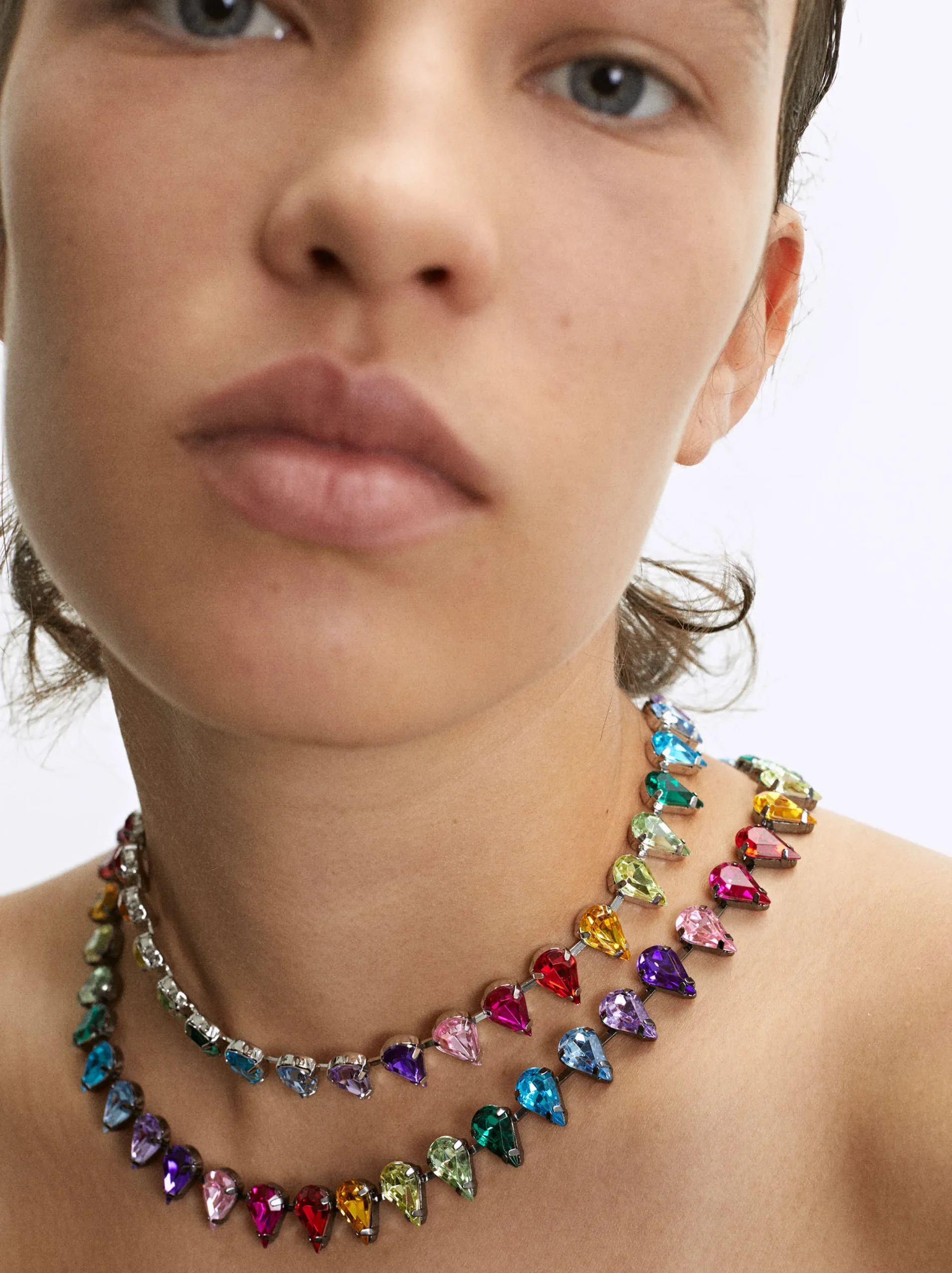 PARFOIS Collar Doble Lágrimas Multicolor Multicor Fashion