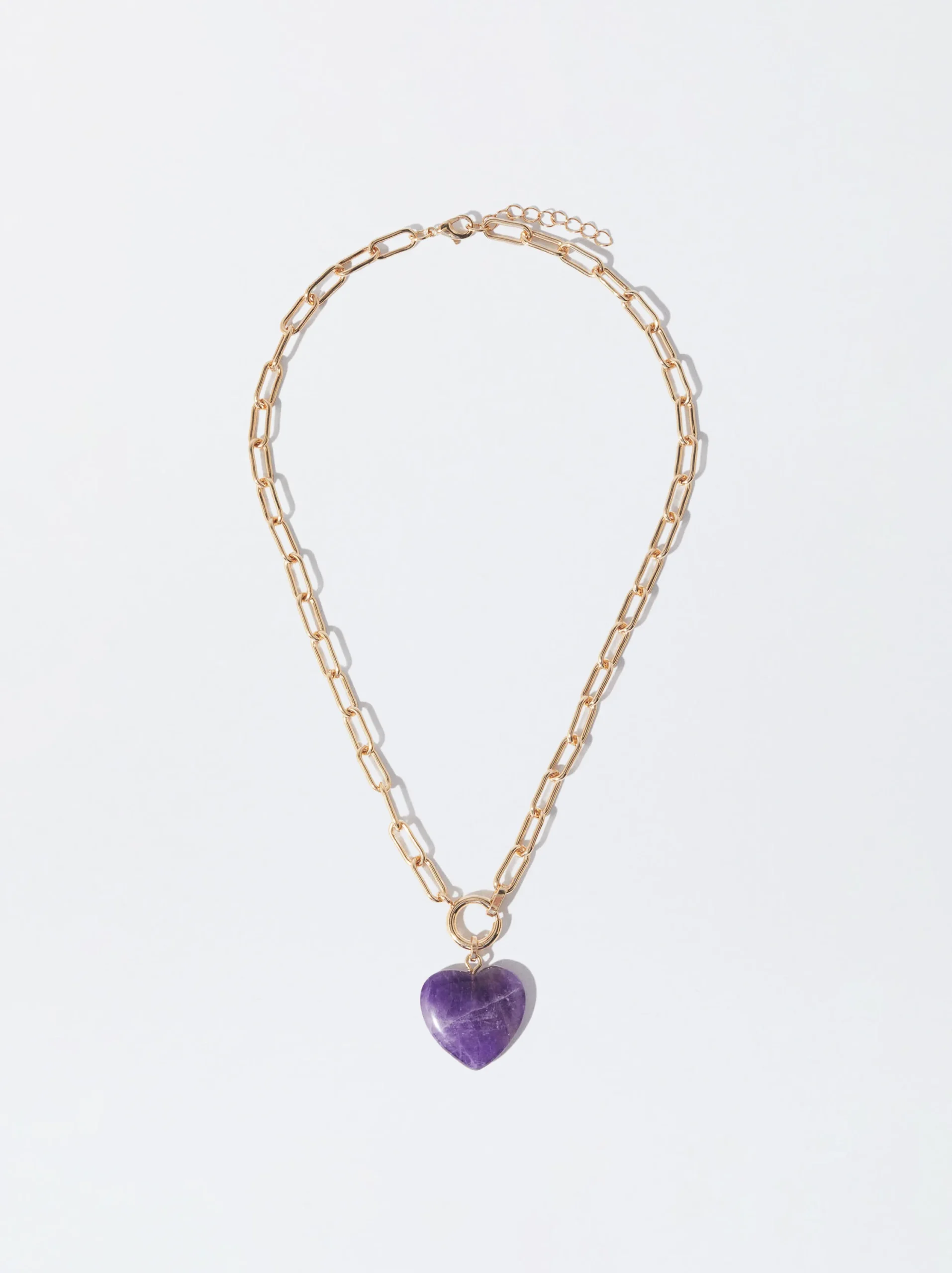 PARFOIS Collar Dorado Colgante De Corazón Violeta Best