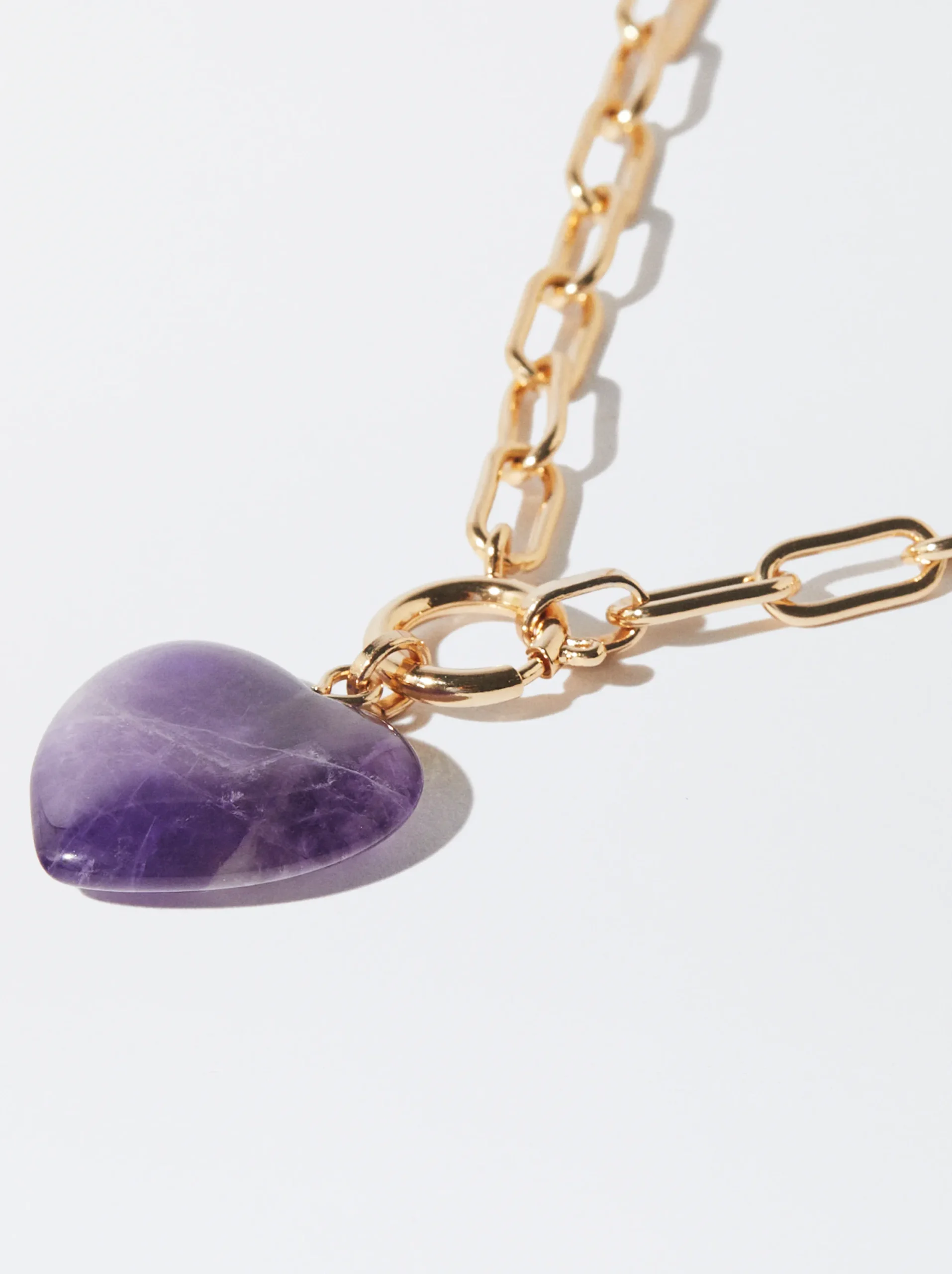 PARFOIS Collar Dorado Colgante De Corazón Violeta Best