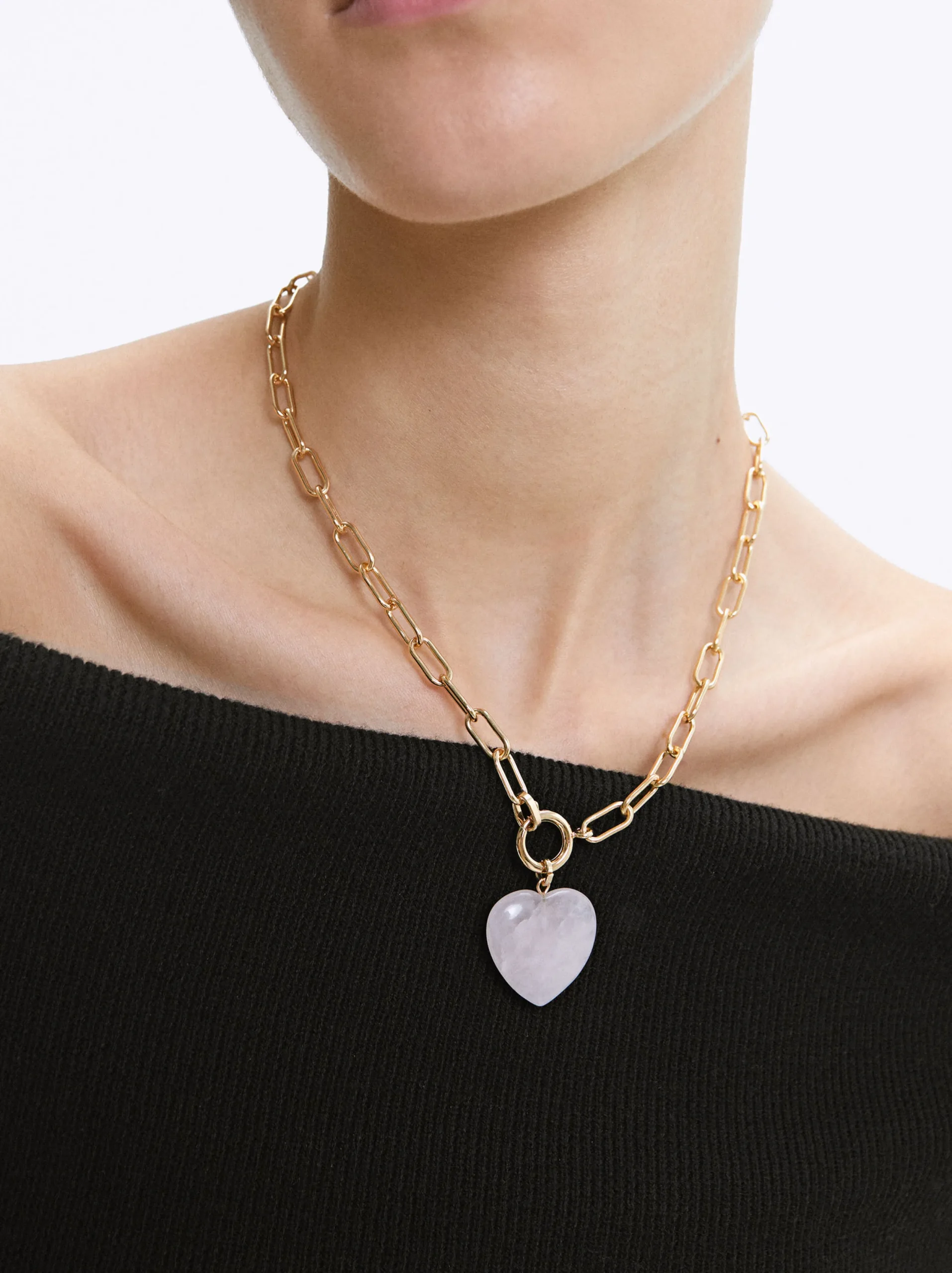 PARFOIS Collar Dorado Com Colgante De Corazón Azul Best