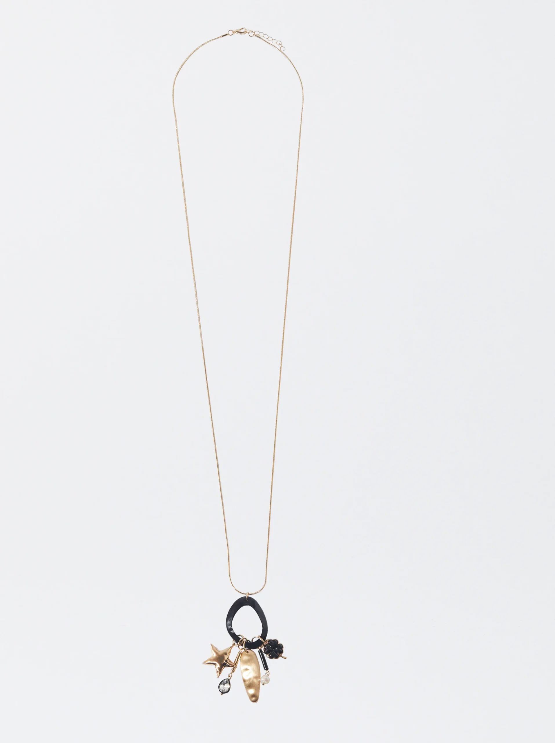PARFOIS Collar Dorado Con Charms Y Perla Negro Cheap