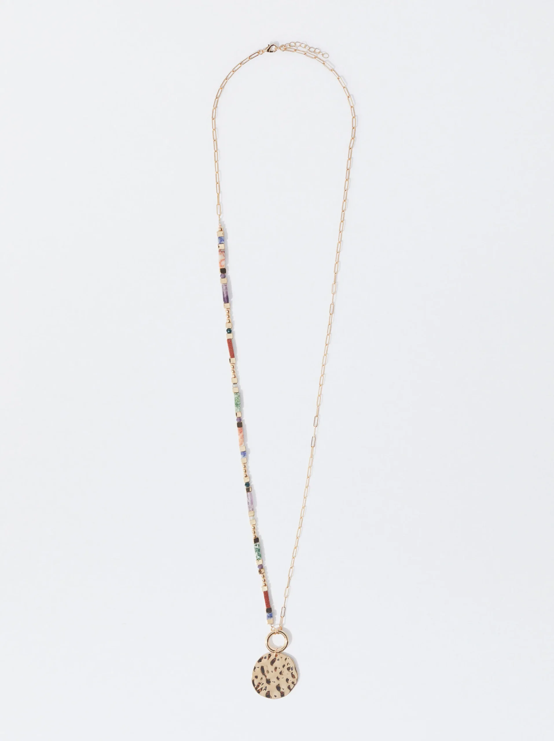 PARFOIS Collar Dorado Con Colgante Y Piedra Multicor Best