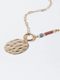 PARFOIS Collar Dorado Con Colgante Y Piedra Multicor Best