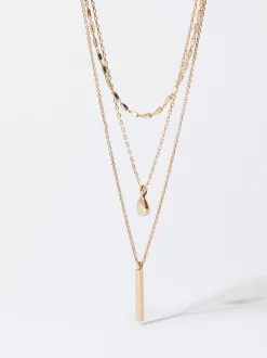 PARFOIS Collar Con Colgante Dorado Clearance