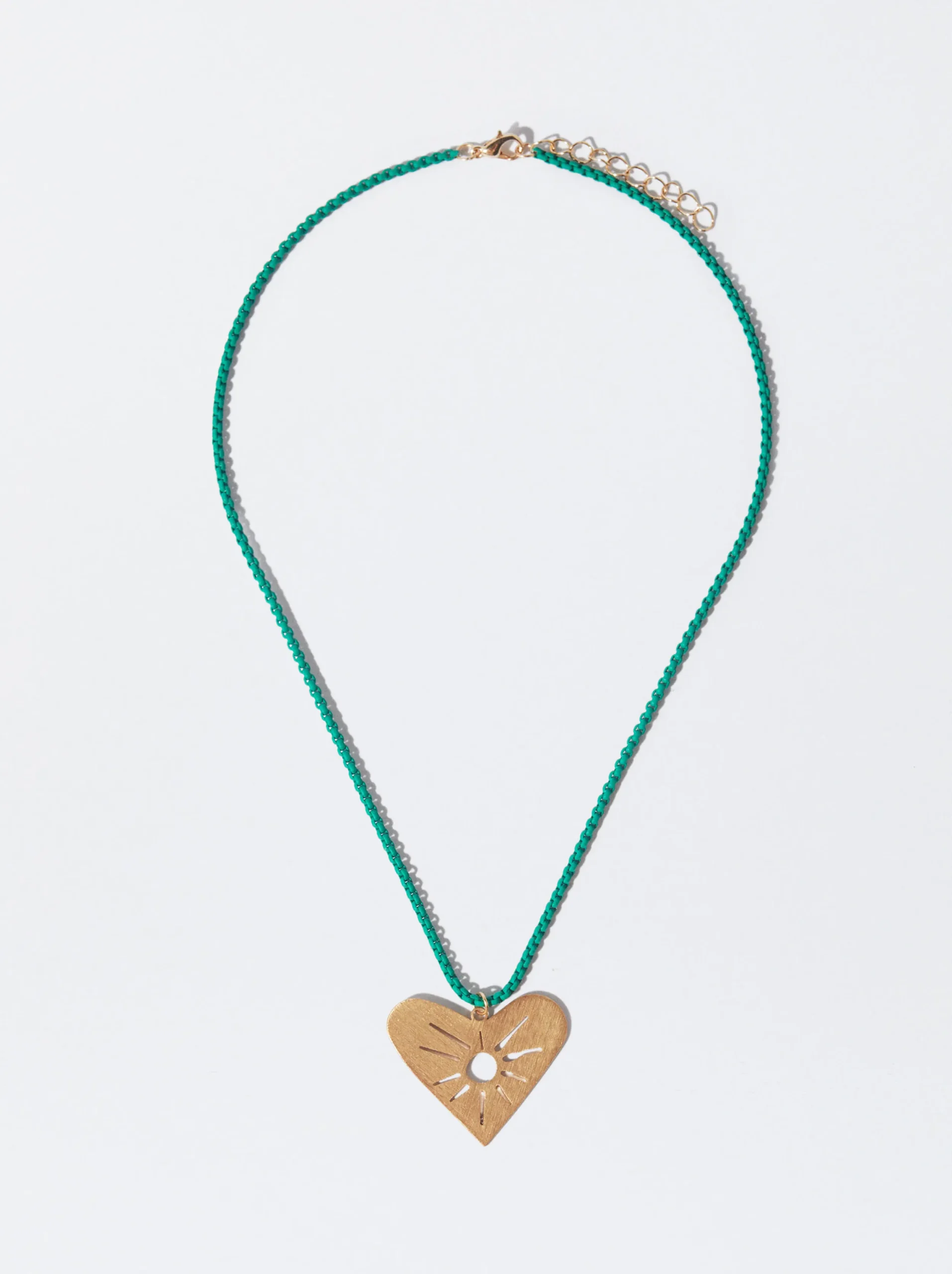 PARFOIS Collar Dorado Con Colgante Verde Discount