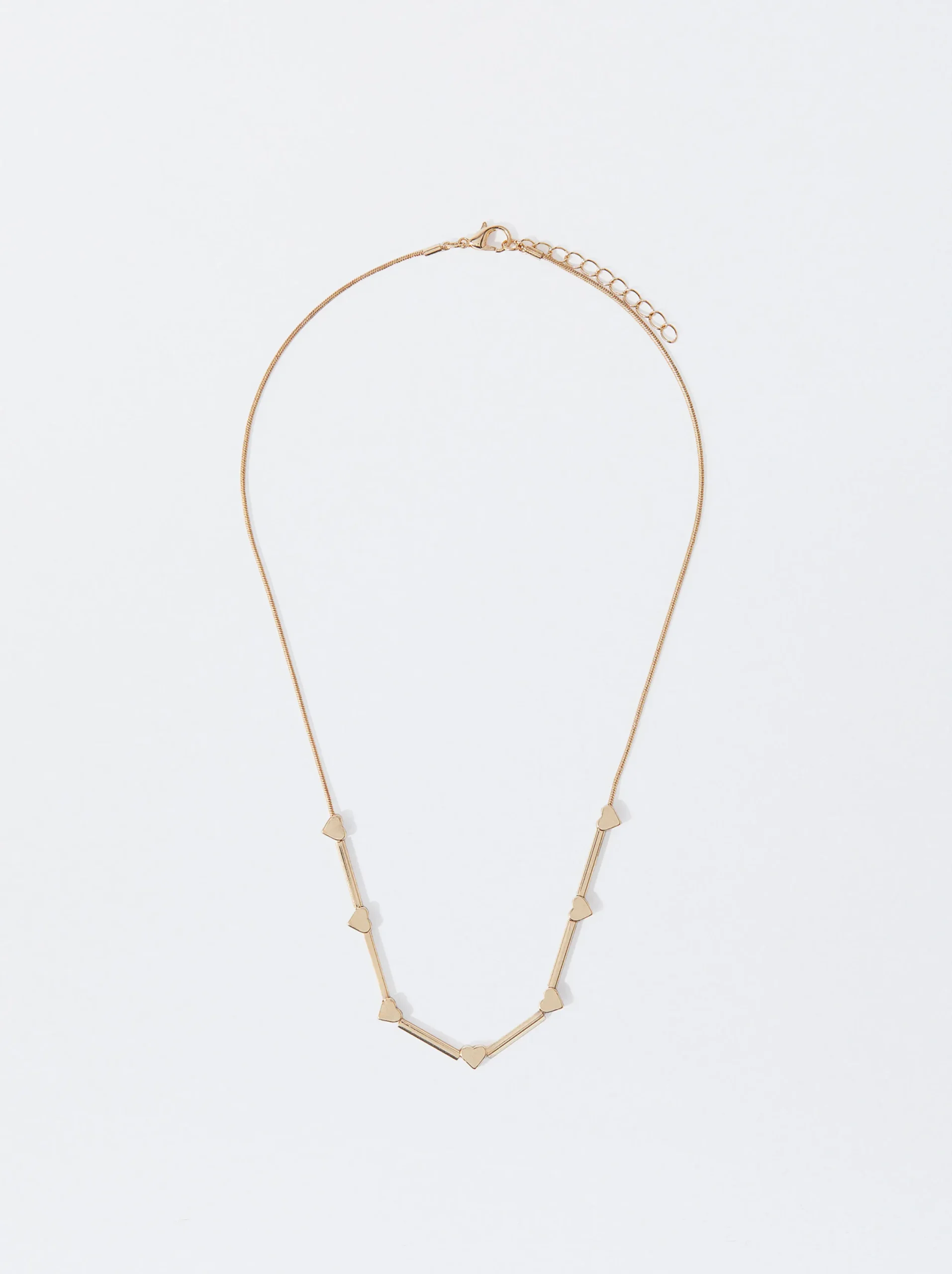 PARFOIS Collar Con Corazones Dorado Fashion