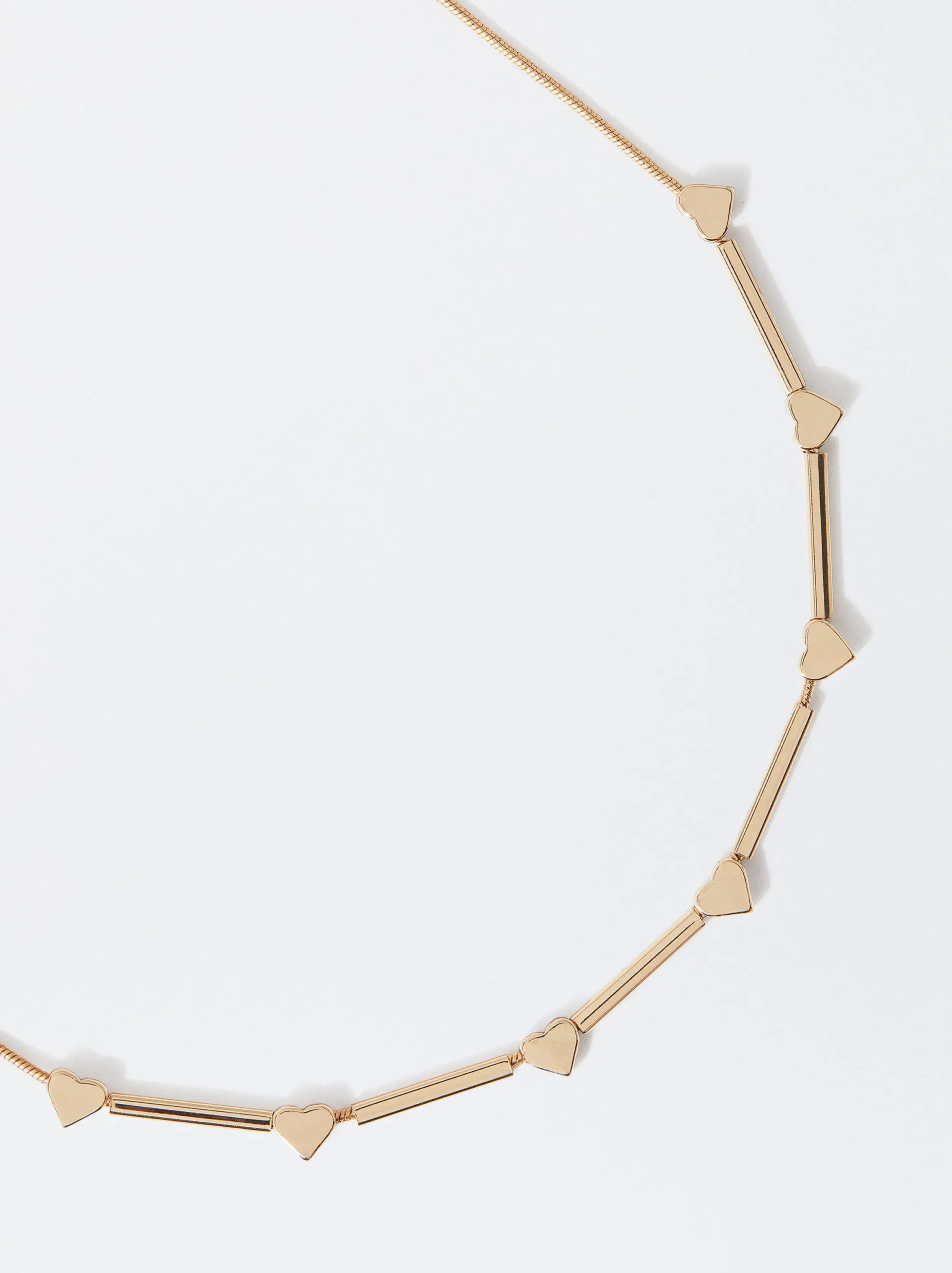 PARFOIS Collar Con Corazones Dorado Fashion