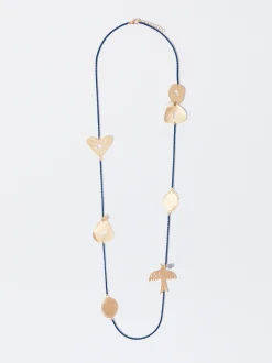 PARFOIS Collar Dorado Con Formas Azul Shop