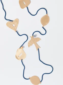 PARFOIS Collar Dorado Con Formas Azul Shop