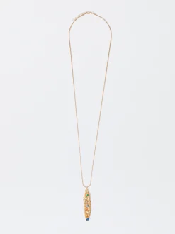 PARFOIS Collar Dorado Con Hoja Multicor Discount