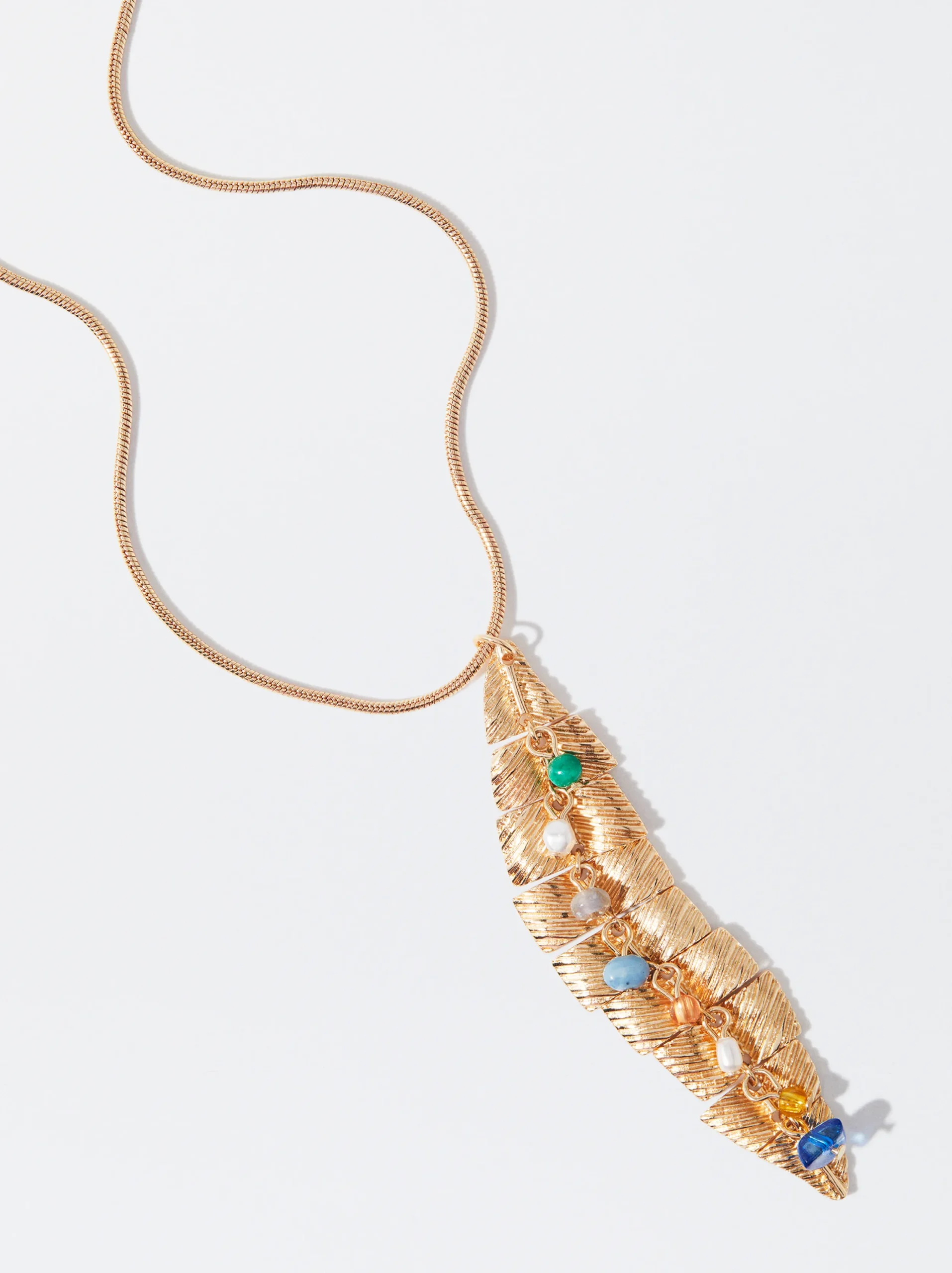 PARFOIS Collar Dorado Con Hoja Multicor Discount