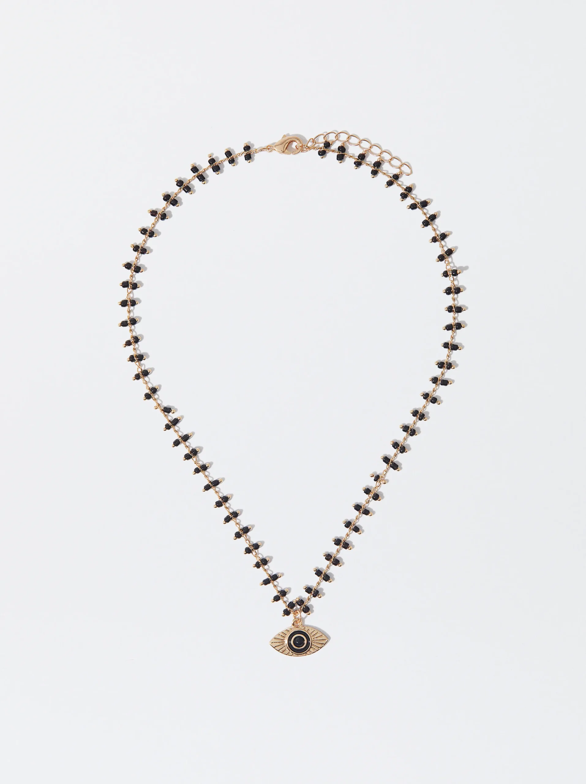PARFOIS Collar Dorado Con Medalla Y Piedras Negro Store
