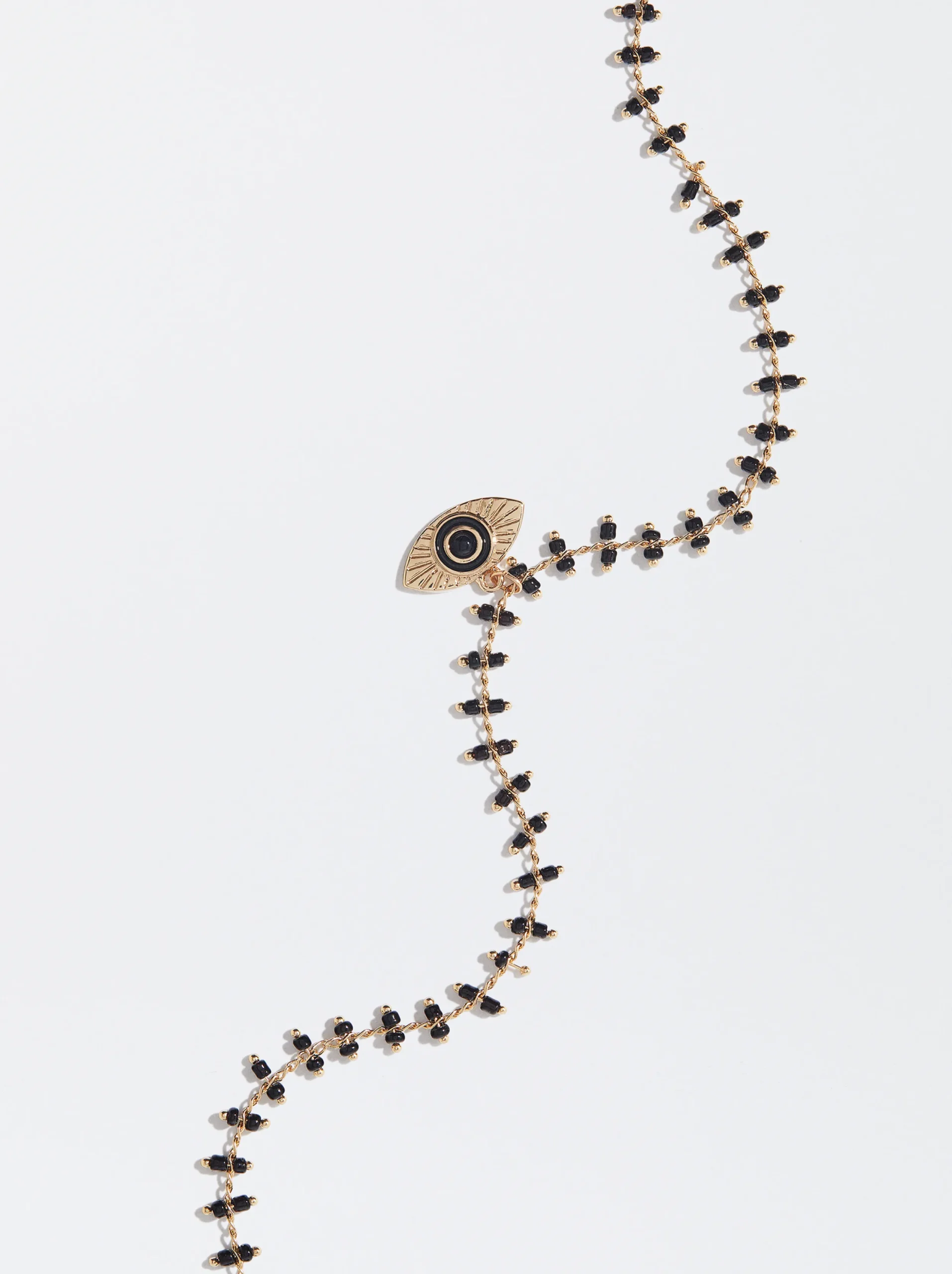 PARFOIS Collar Dorado Con Medalla Y Piedras Negro Store