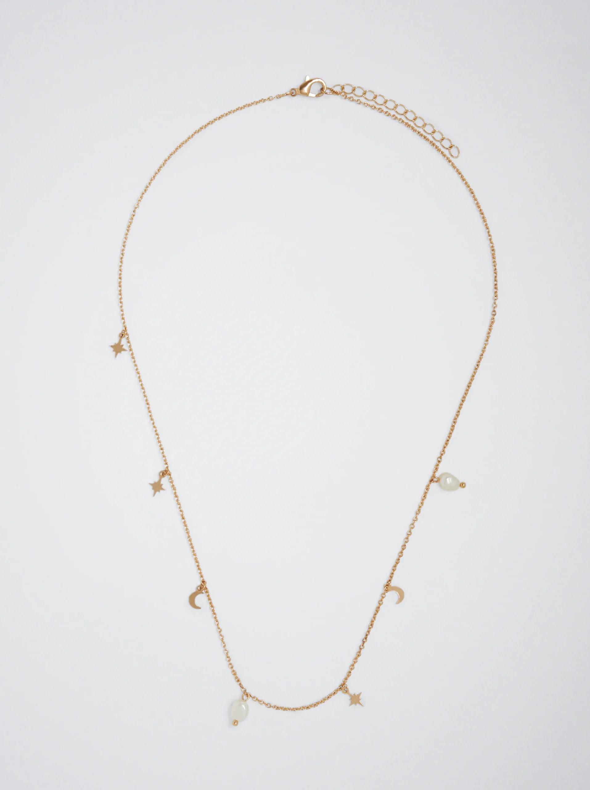 PARFOIS Collar Con Perla Y Medialuna Dorado Discount