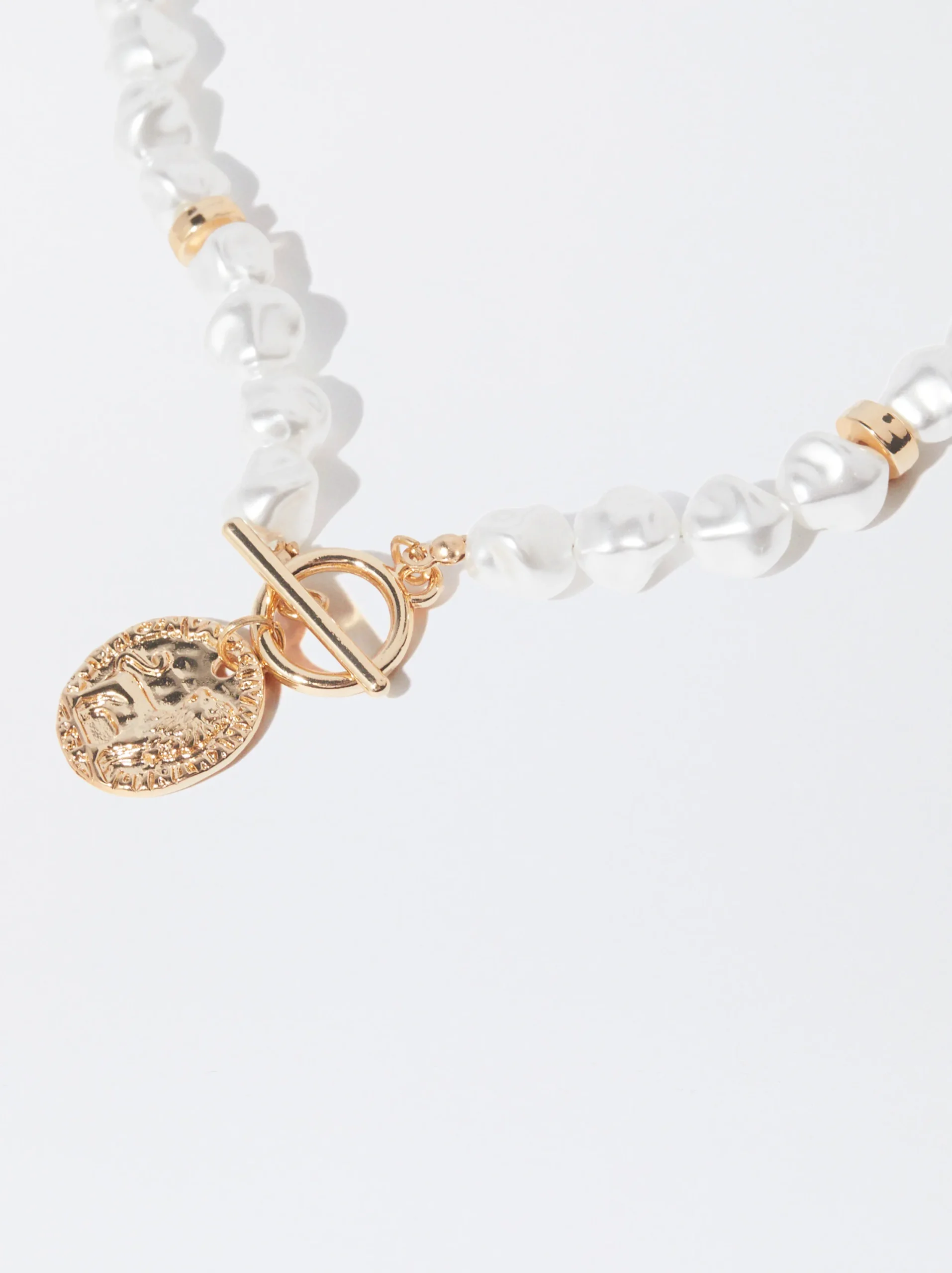 PARFOIS Collar Con Perlas Dorado Clearance
