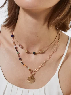 PARFOIS Collar Dorado Con Piedras Multicor Outlet