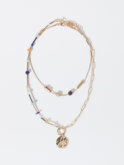 PARFOIS Collar Dorado Con Piedras Multicor Outlet